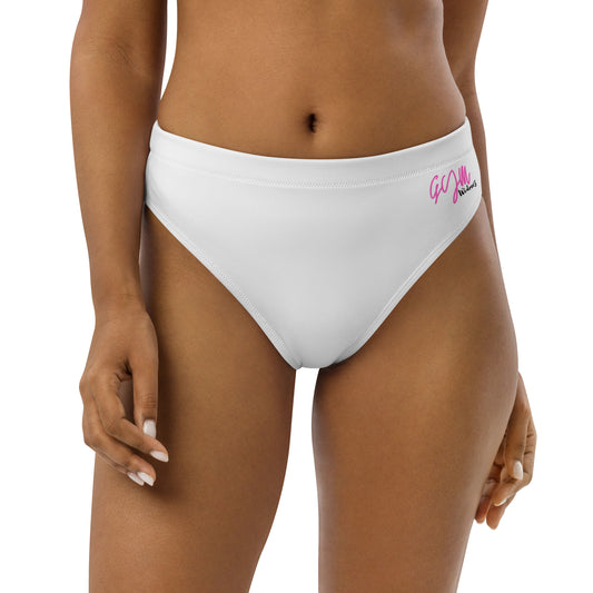 GymWidowz Recycled high-waisted bikini bottom - White