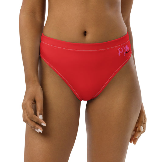 GymWidowz Recycled high-waisted bikini bottom - Red