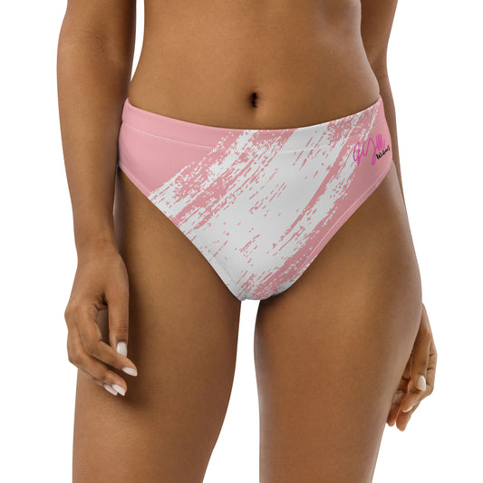 GymWidowz Recycled high-waisted bikini bottom - Distressed Pink