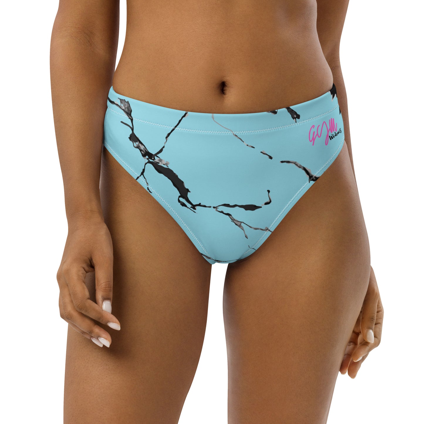 GymWidowz Recycled high-waisted bikini bottom - Light Blue