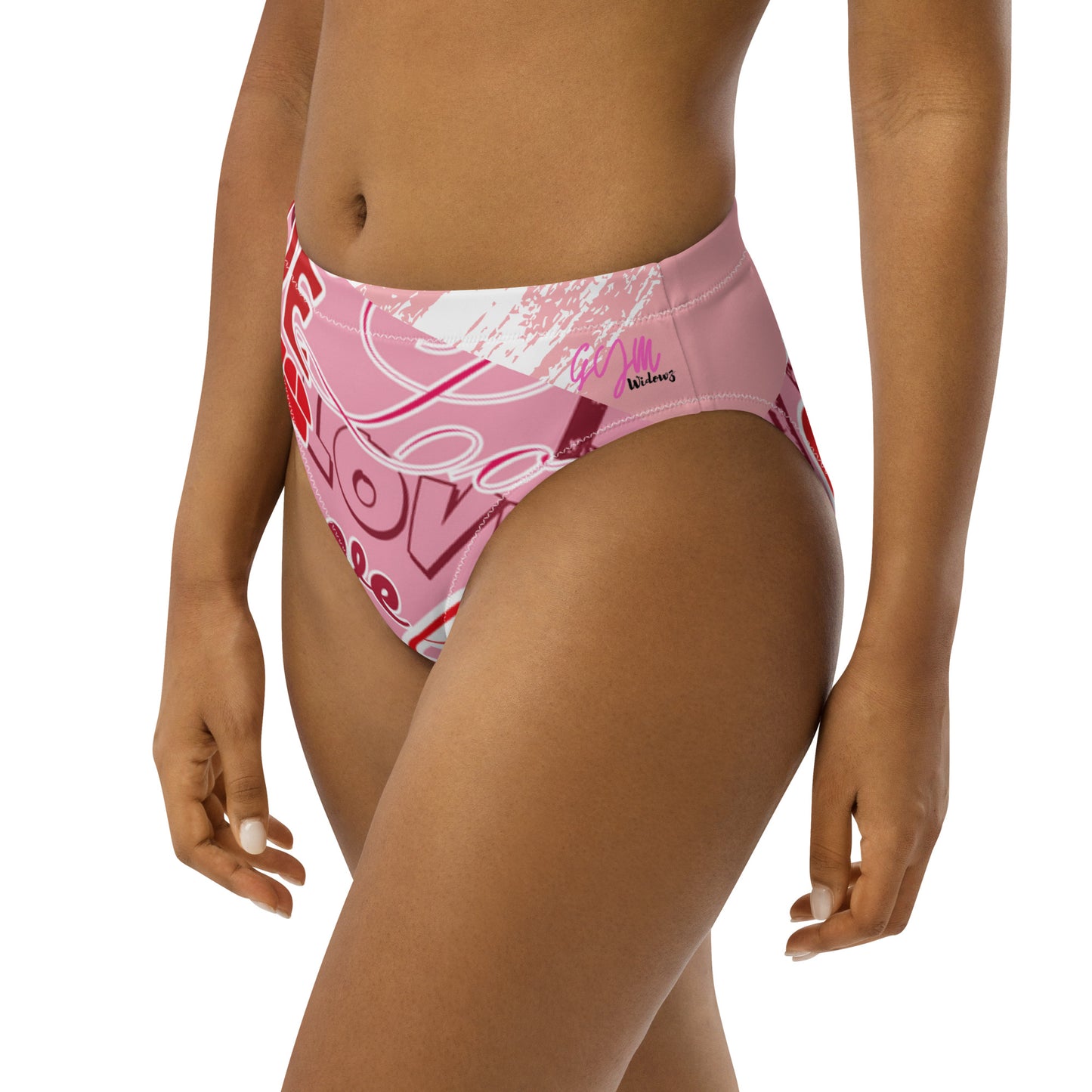 GymWidowz Recycled high-waisted bikini bottom - Love Collection