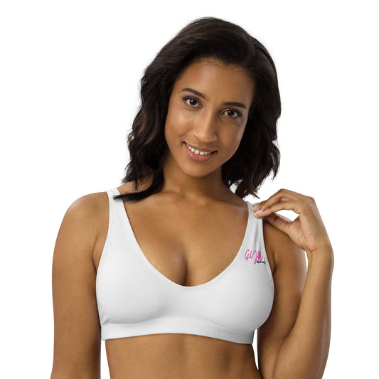 GymWidowz Recycled padded bikini top - White