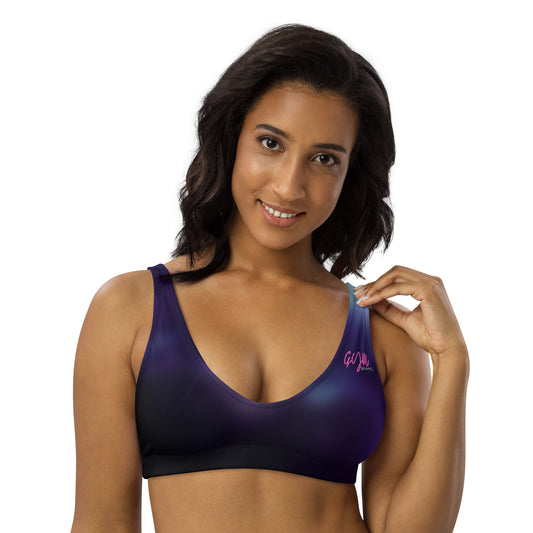 GymWidowz Recycled padded bikini top - Purple Nebula