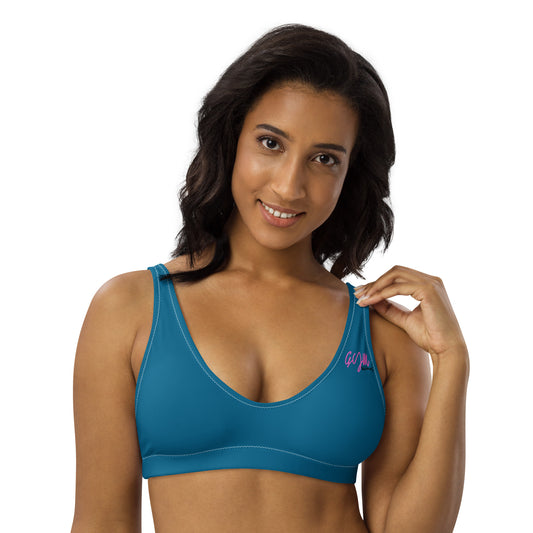 GymWidowz Recycled padded bikini top - Cerulean Blue