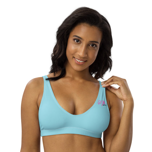 GymWidowz Recycled padded bikini top - Light Blue