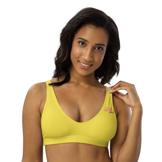 GymWidowz Recycled padded bikini top - Daisy Yellow