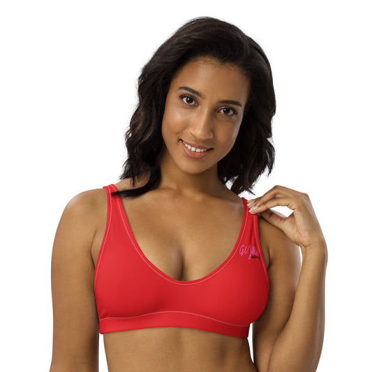 GymWidowz Recycled padded bikini top - Red