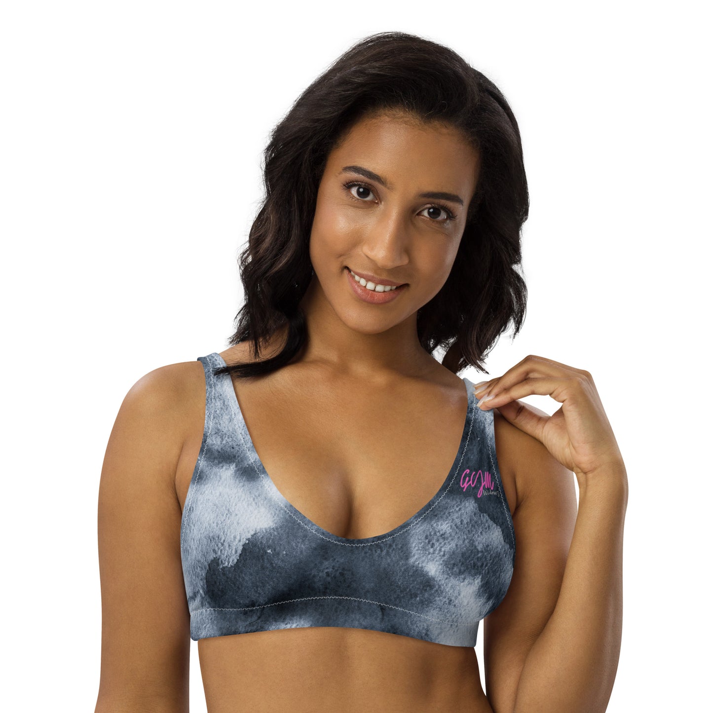 GymWidowz Recycled padded bikini top - Storm Clouds