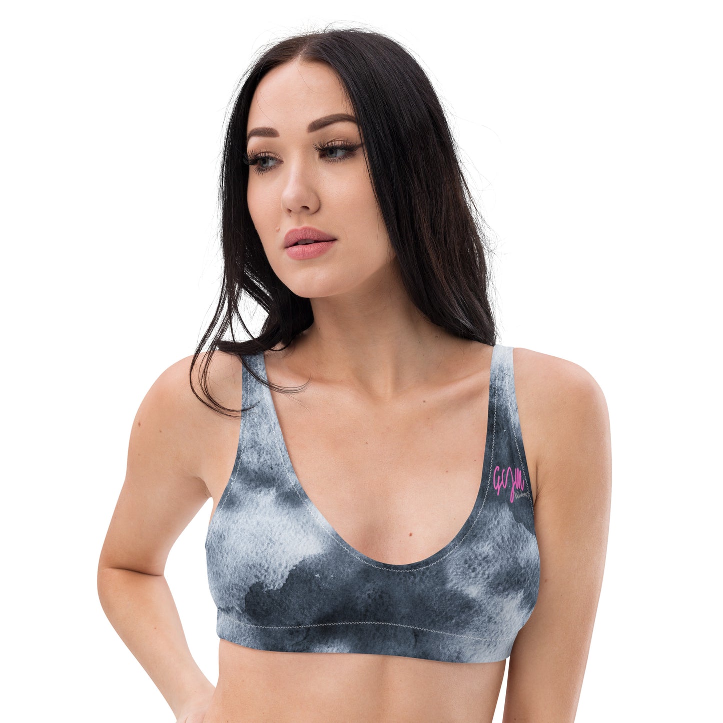 GymWidowz Recycled padded bikini top - Storm Clouds