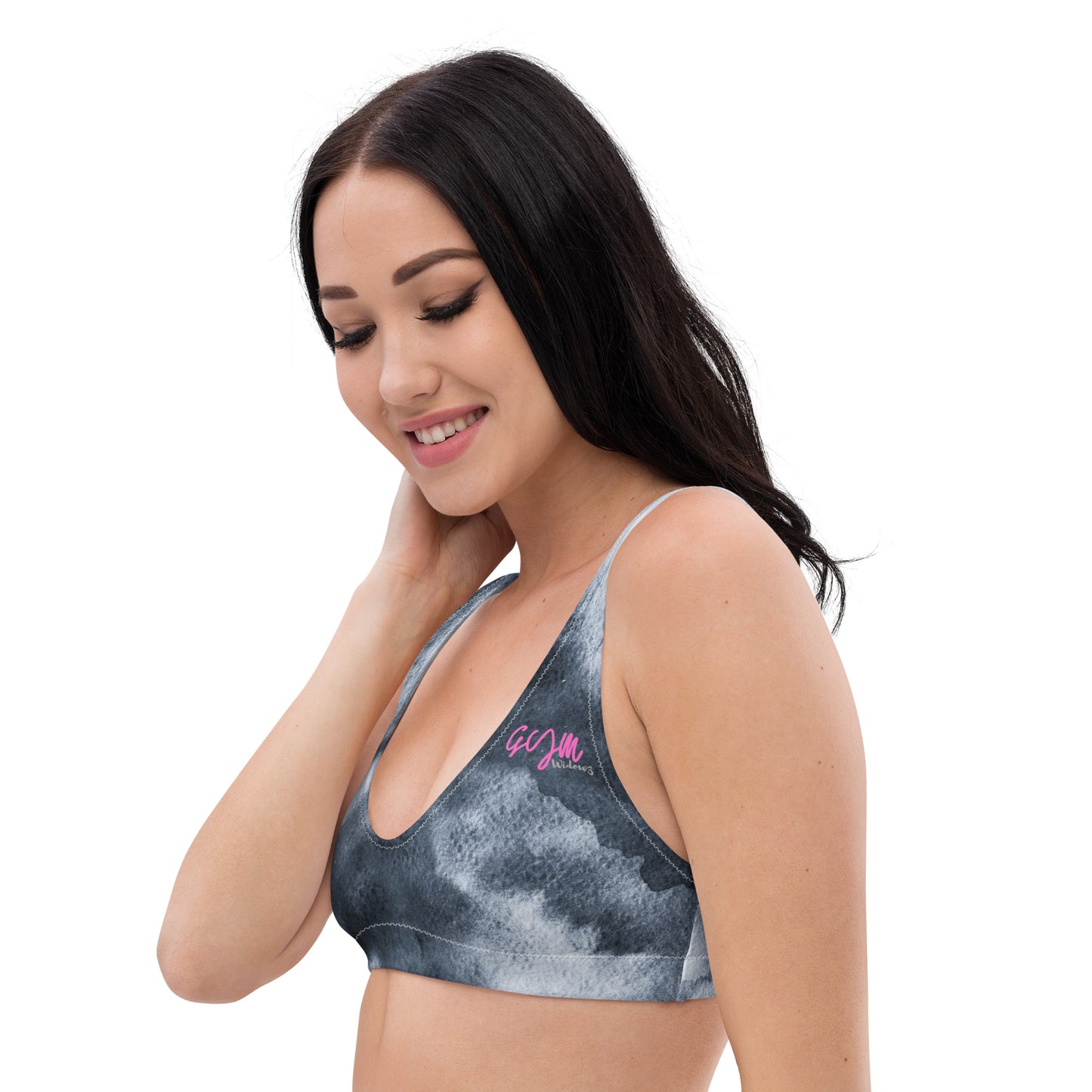 GymWidowz Recycled padded bikini top - Storm Clouds