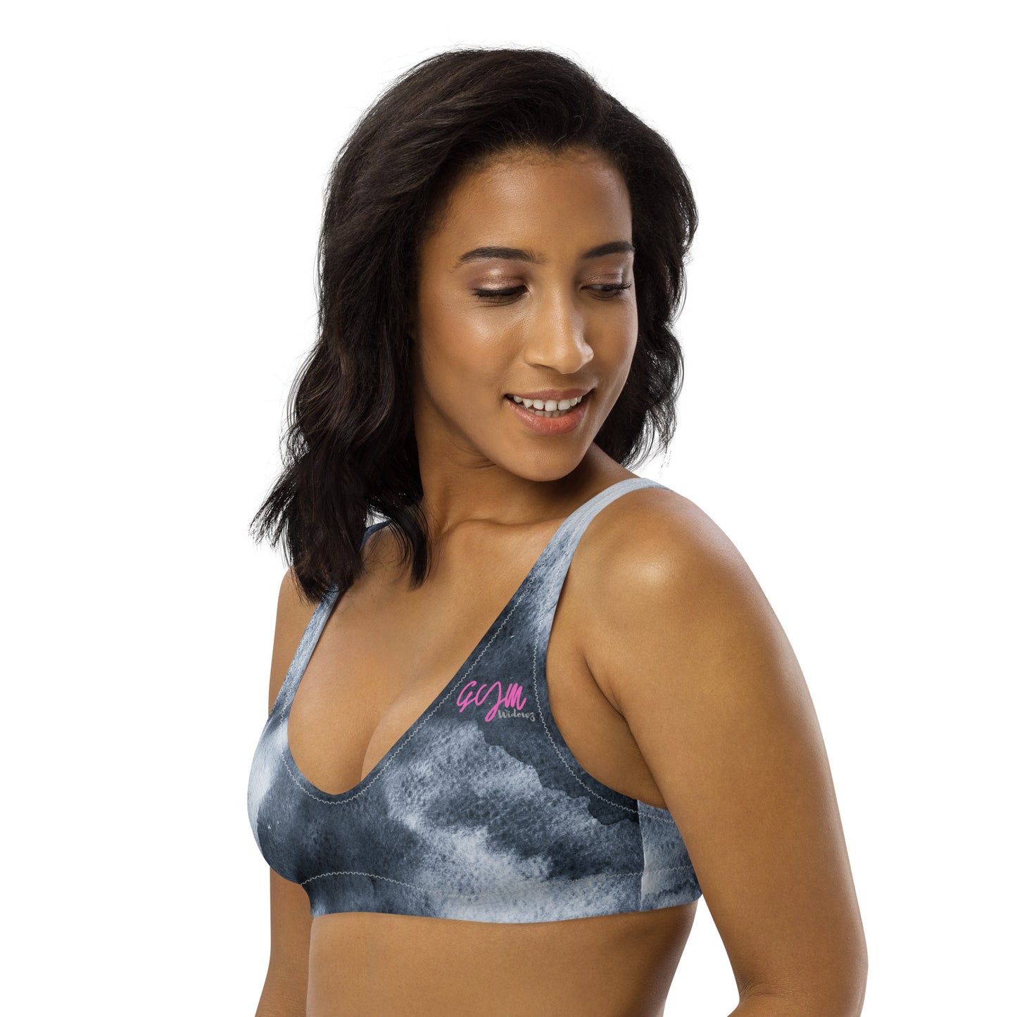 GymWidowz Recycled padded bikini top - Storm Clouds