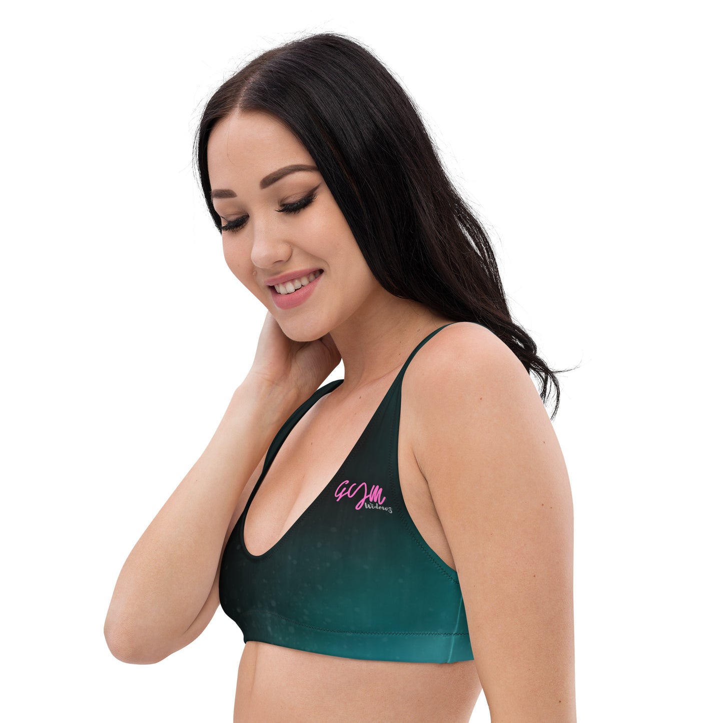 GymWidowz Recycled padded bikini top - Deep Sea