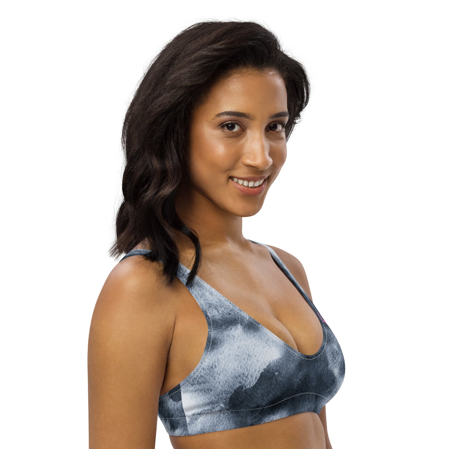 GymWidowz Recycled padded bikini top - Storm Clouds