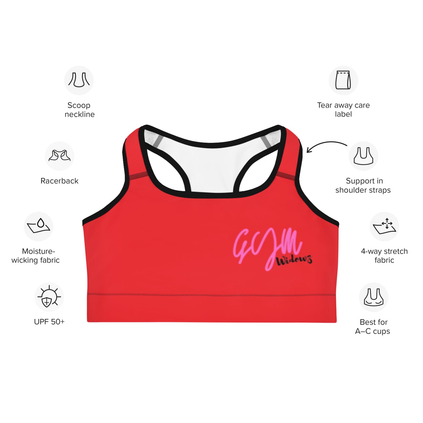 GymWidowz Sports bra - Red