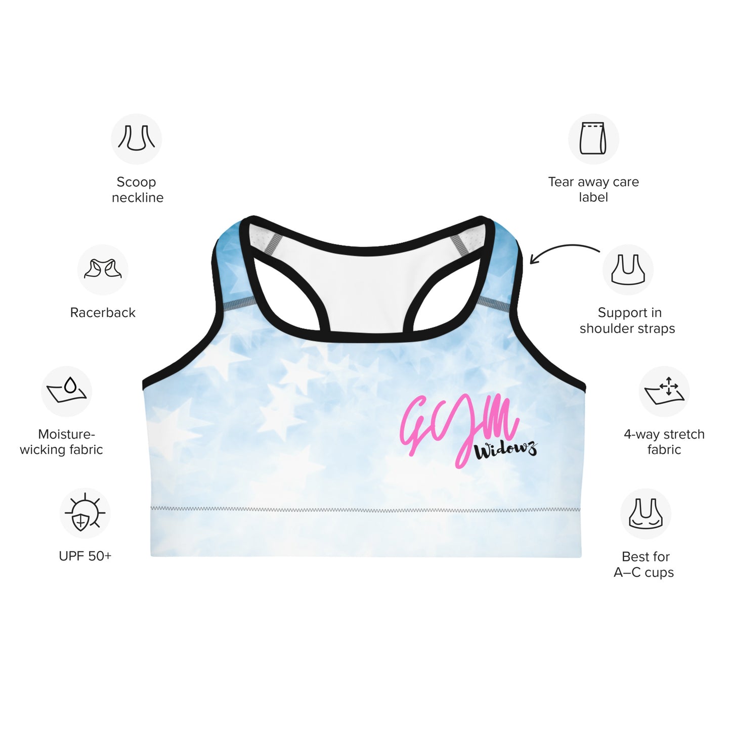 GymWidowz Sports bra - Stars