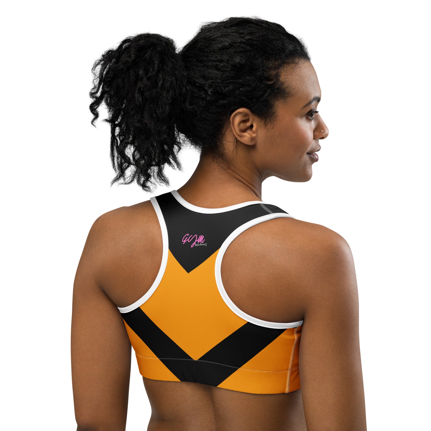 GymWidowz Sports bra - Abstract Black/Yellow
