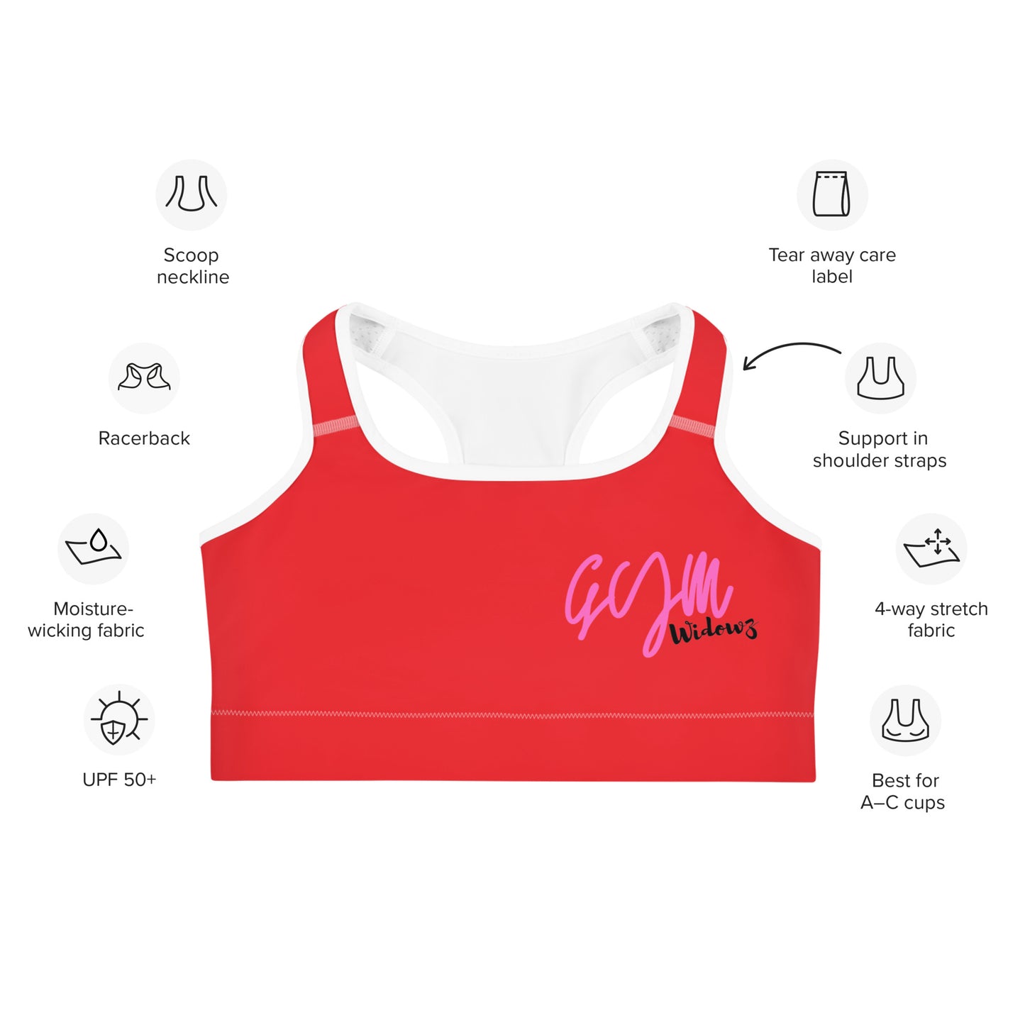 GymWidowz Sports bra - Red