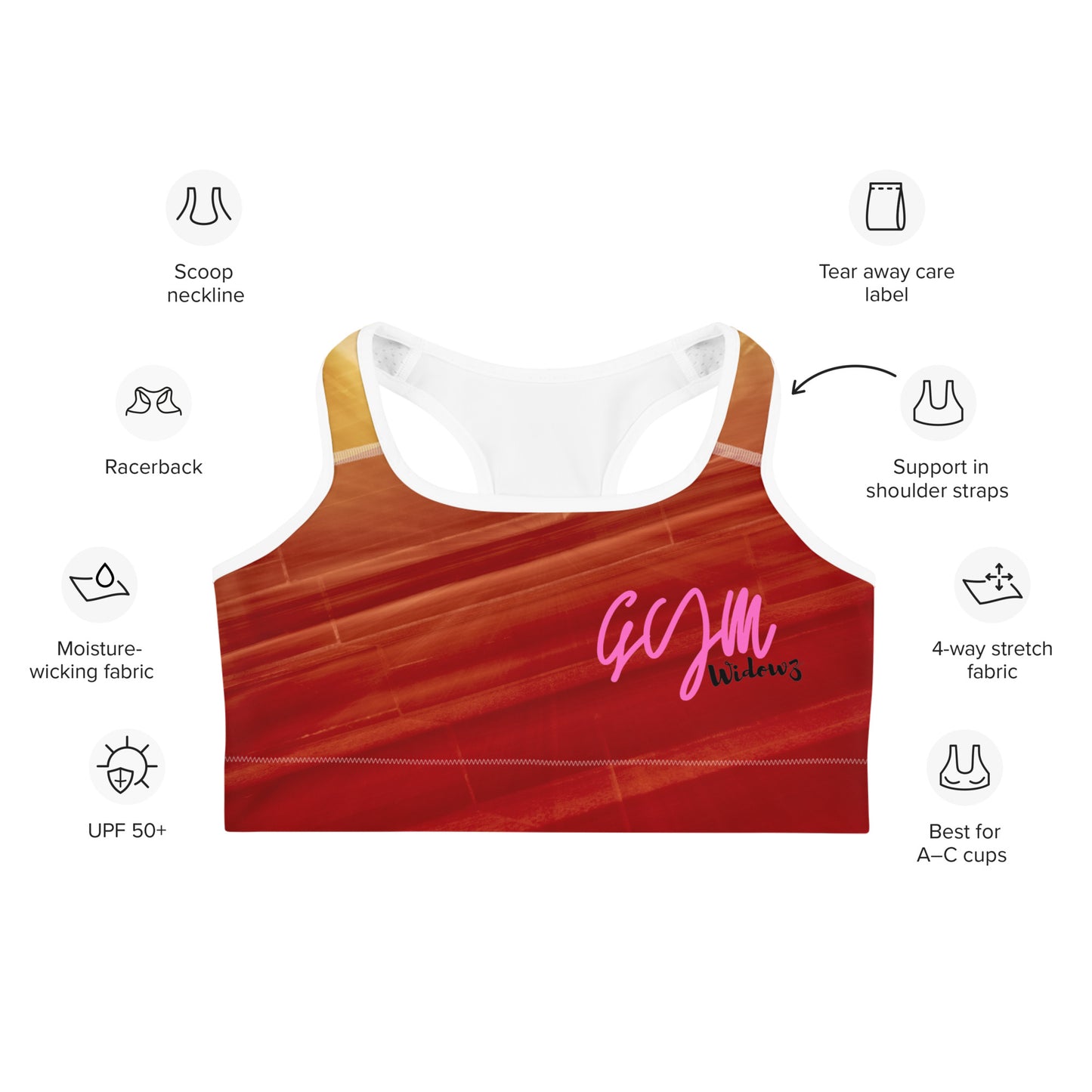 GymWidowz Sports bra - Sandstorm