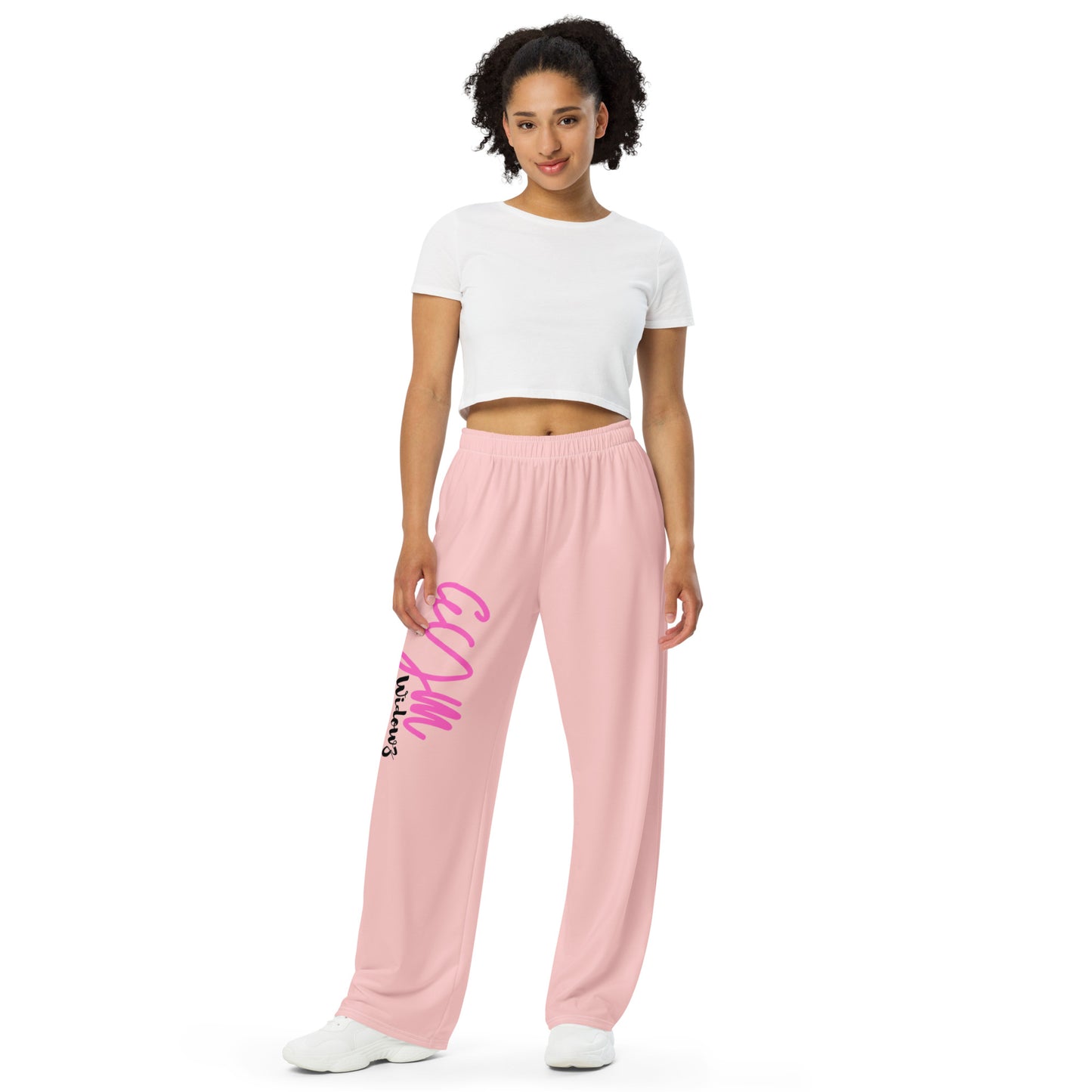 GymWidowz unisex wide-leg pants - Pink