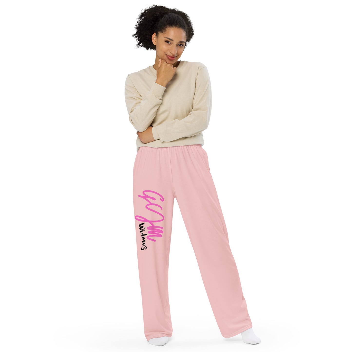 GymWidowz unisex wide-leg pants - Pink