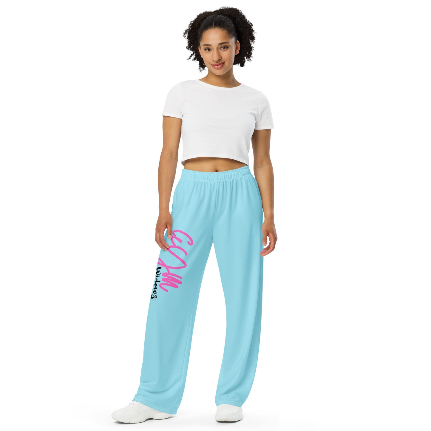 GymWidowz unisex wide-leg pants - Light Blue