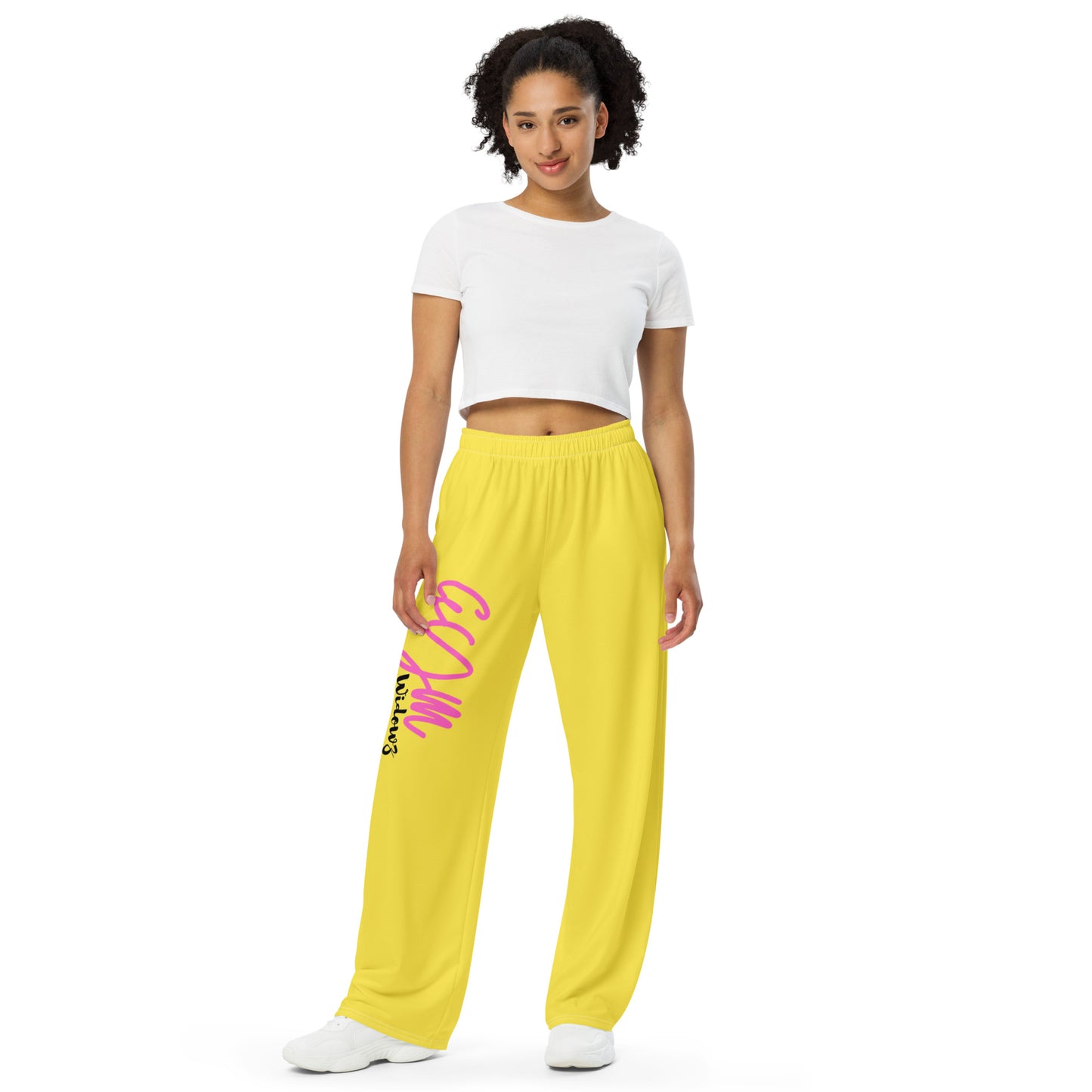 GymWidowz unisex wide-leg pants - Daisy Yellow