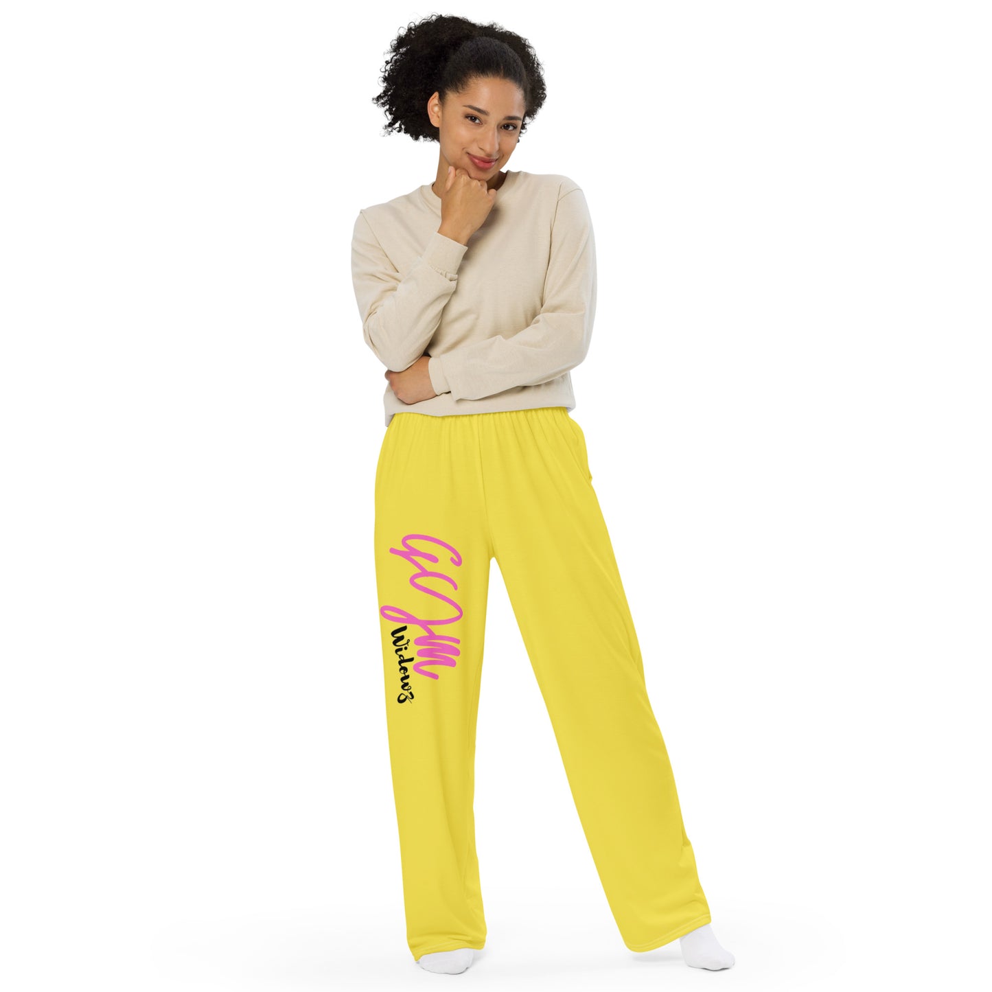 GymWidowz unisex wide-leg pants - Daisy Yellow