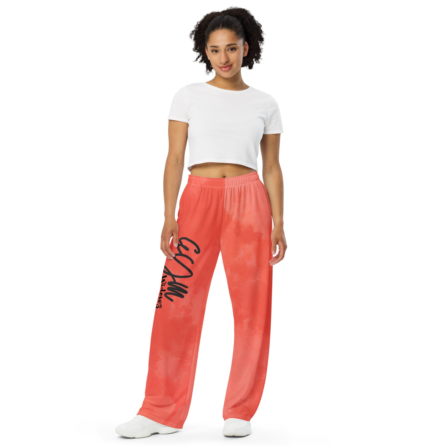 GymWidowz unisex wide-leg pants - Coral