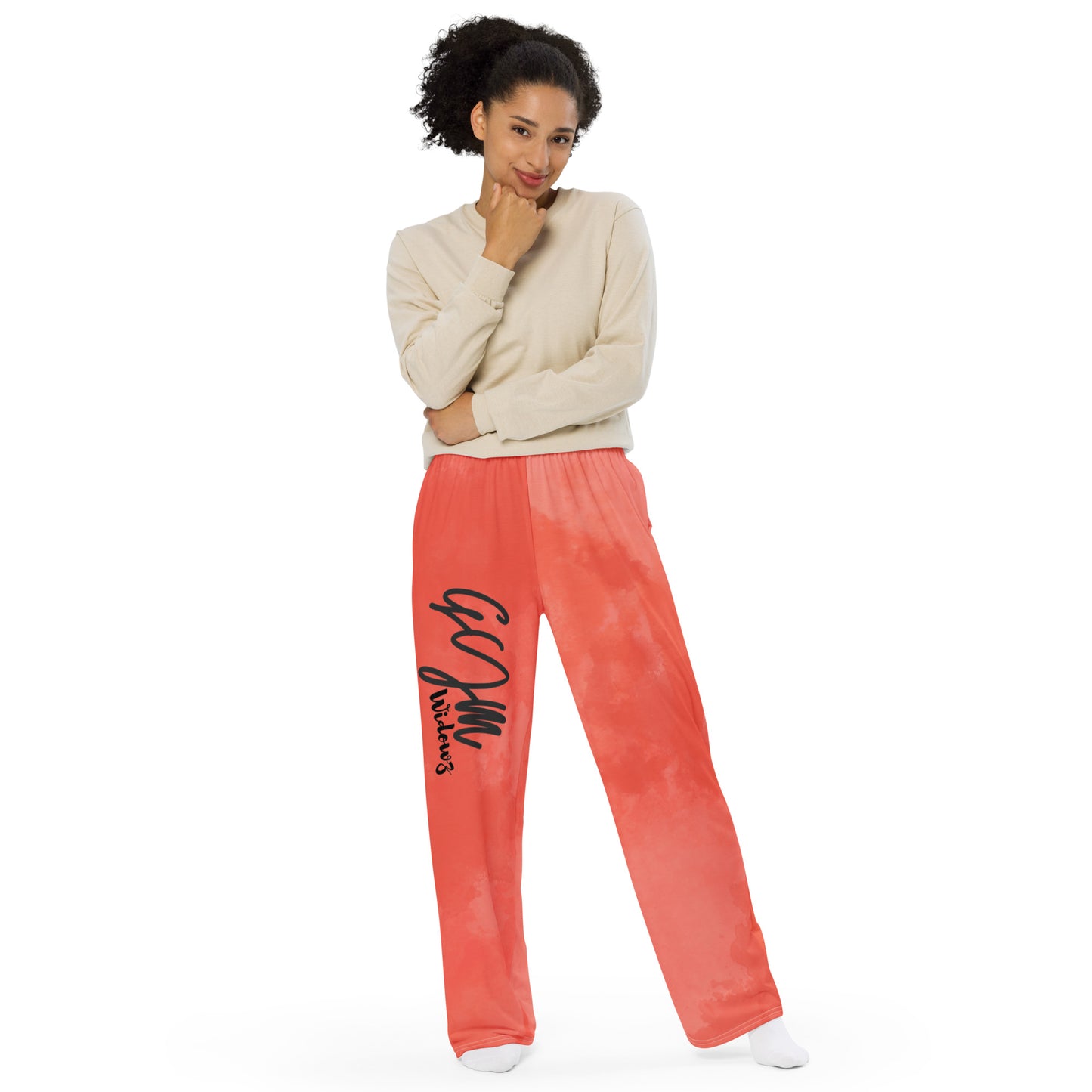 GymWidowz unisex wide-leg pants - Coral