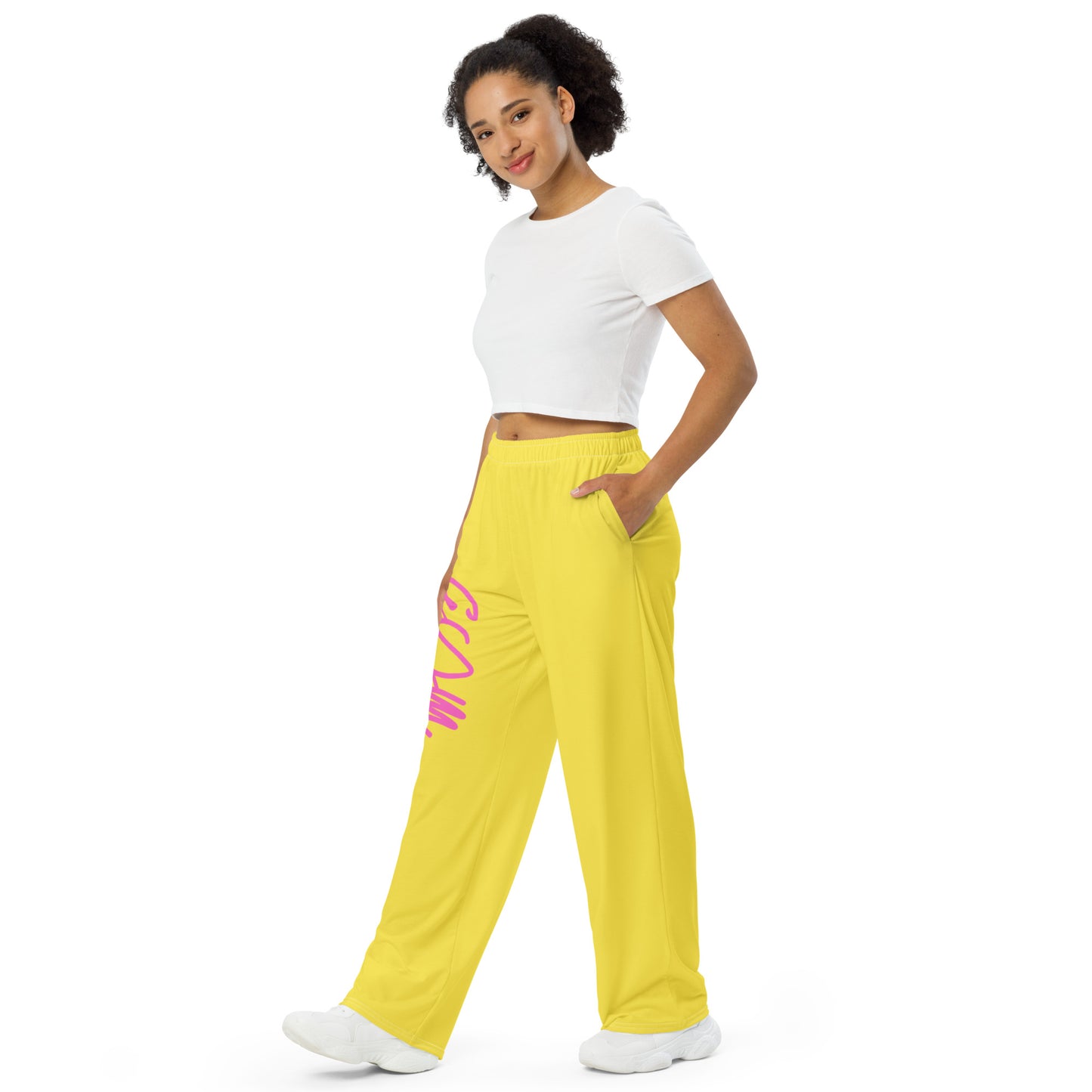 GymWidowz unisex wide-leg pants - Daisy Yellow