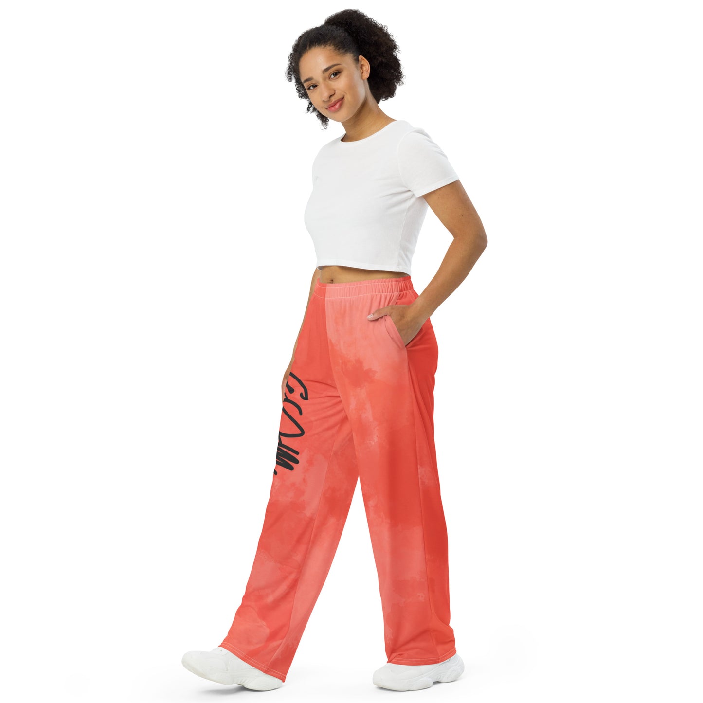 GymWidowz unisex wide-leg pants - Coral