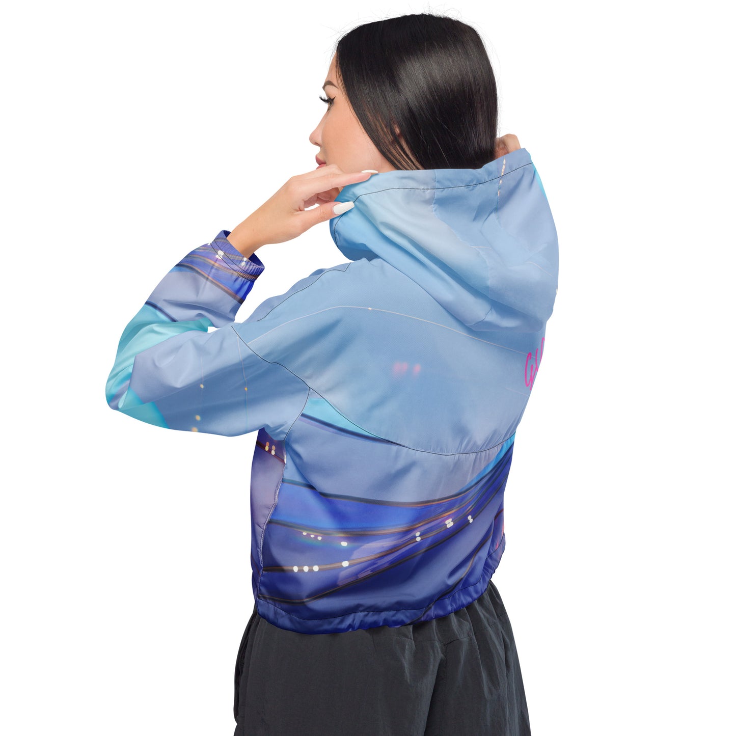 GymWidowz Women’s cropped windbreaker - The Blues