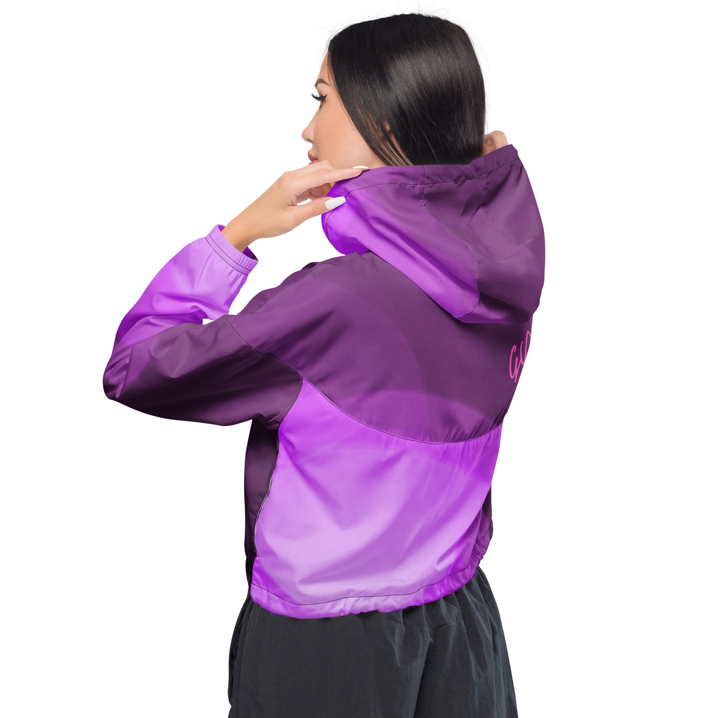 GymWidowz Women’s cropped windbreaker - Shades of Purple