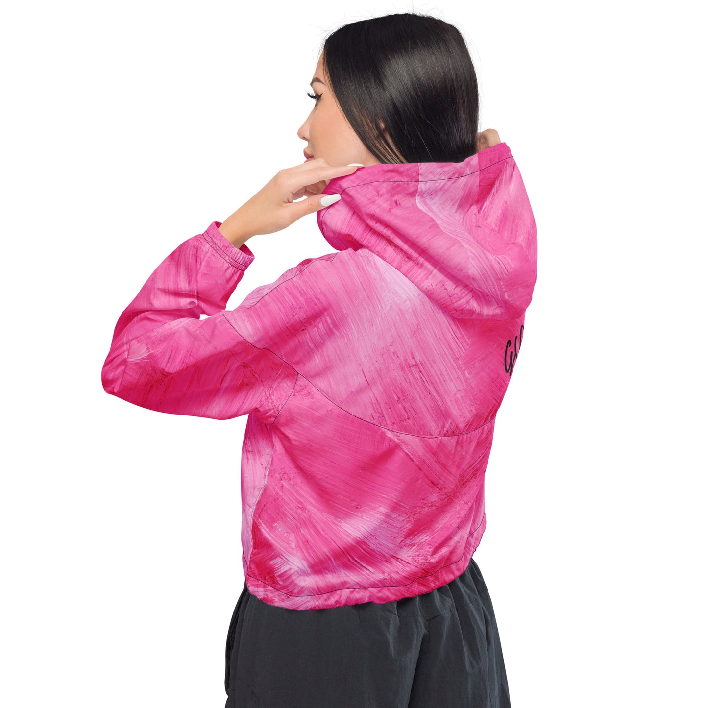 GymWidowz Women’s cropped windbreaker - Painted Pink