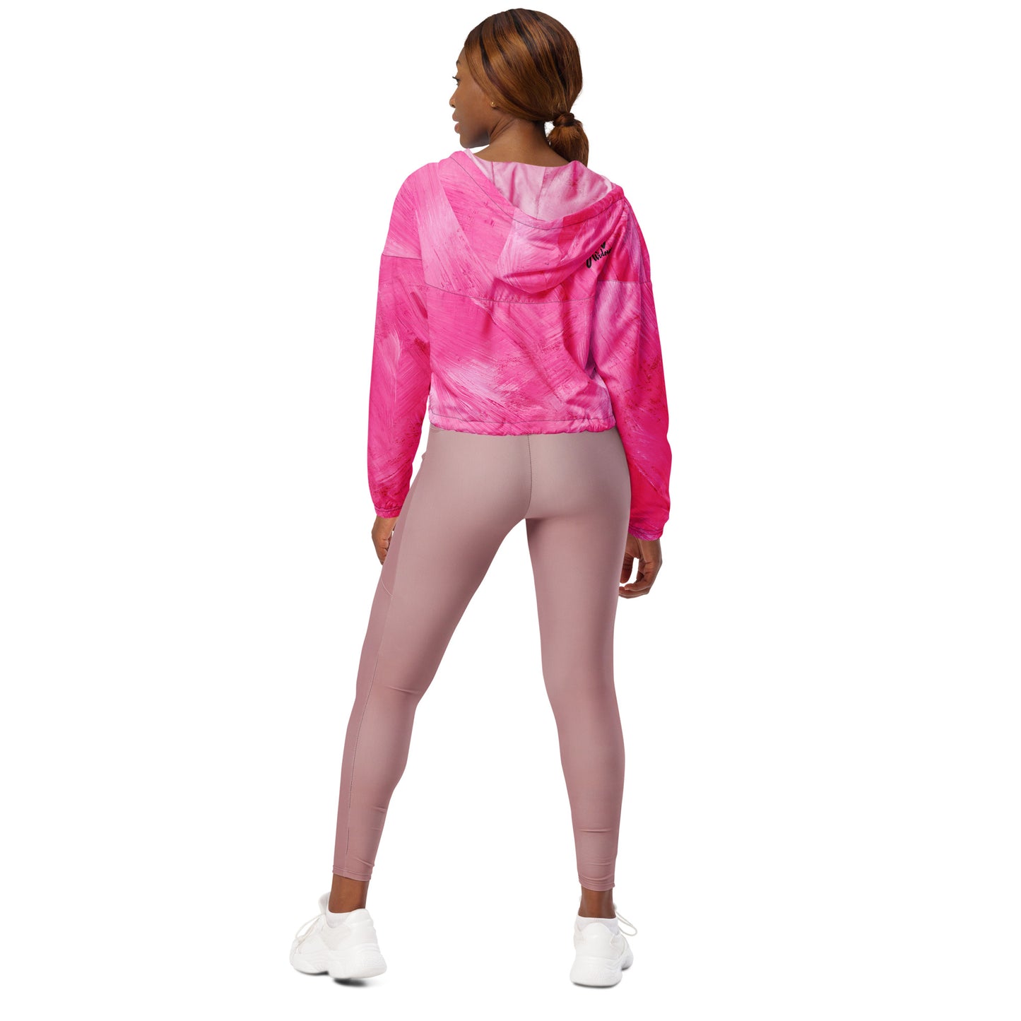 GymWidowz Women’s cropped windbreaker - Painted Pink