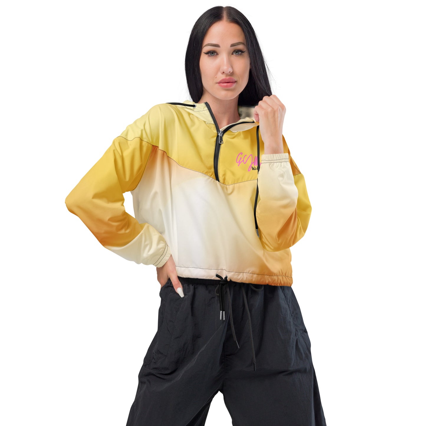 GymWidowz Women’s cropped windbreaker - Morning Sunrise