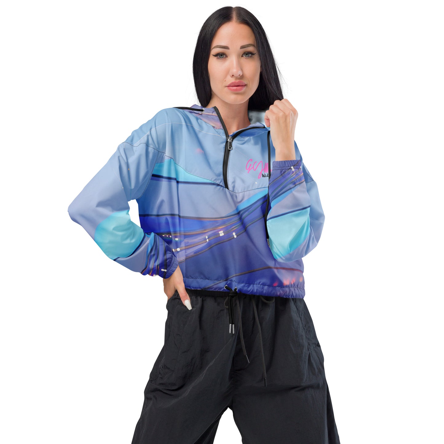 GymWidowz Women’s cropped windbreaker - The Blues