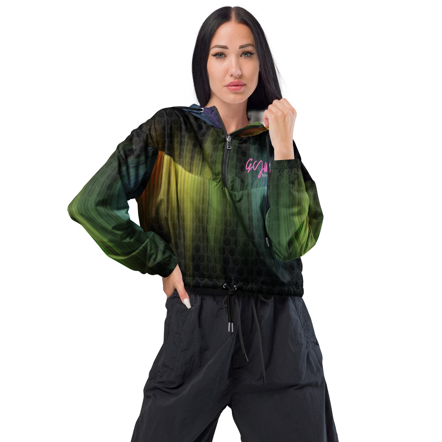 GymWidowz Women’s cropped windbreaker - Psychedelic