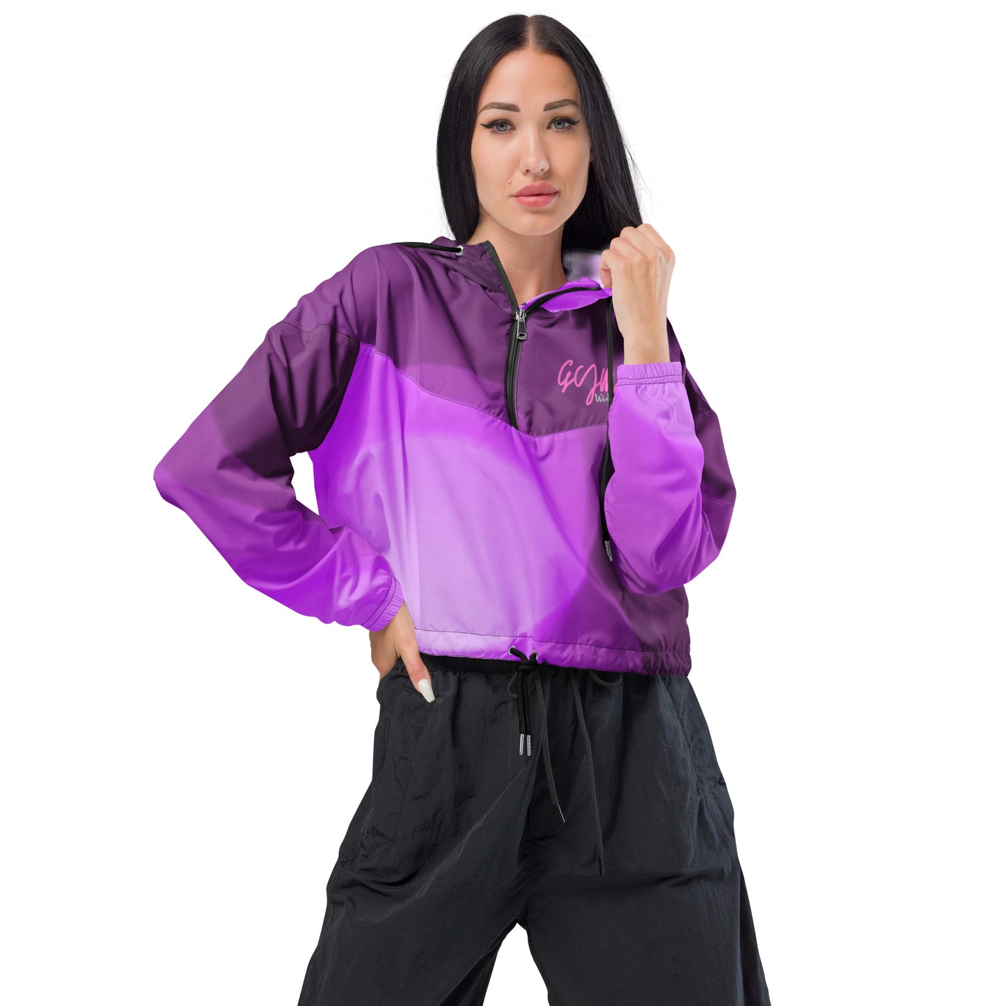 GymWidowz Women’s cropped windbreaker - Shades of Purple