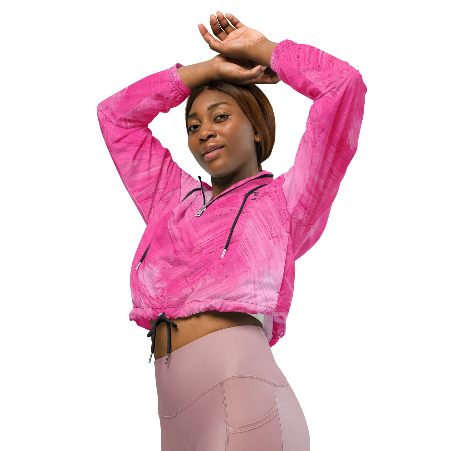 GymWidowz Women’s cropped windbreaker - Painted Pink