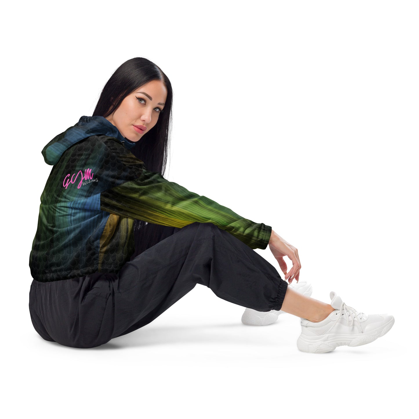 GymWidowz Women’s cropped windbreaker - Psychedelic