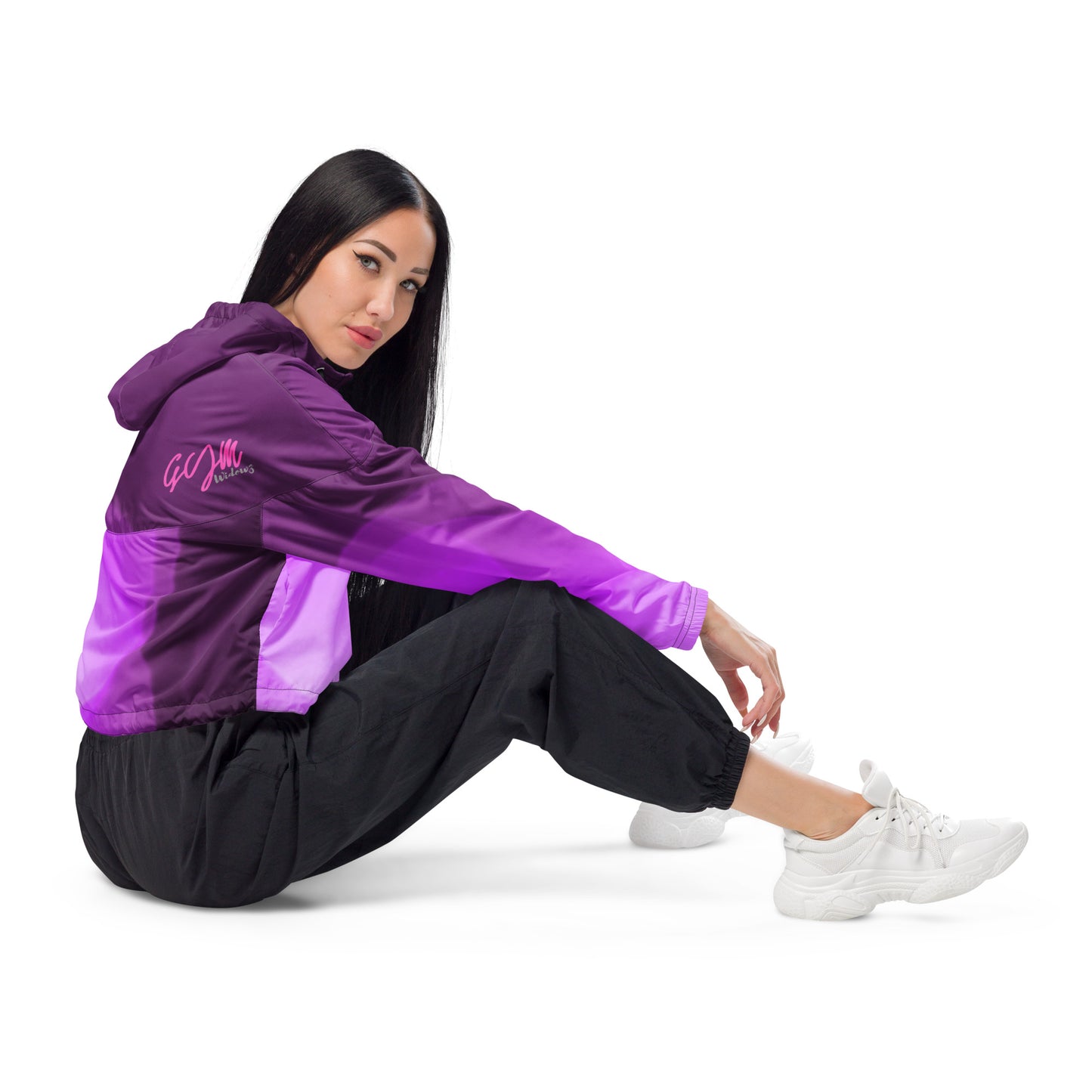 GymWidowz Women’s cropped windbreaker - Shades of Purple