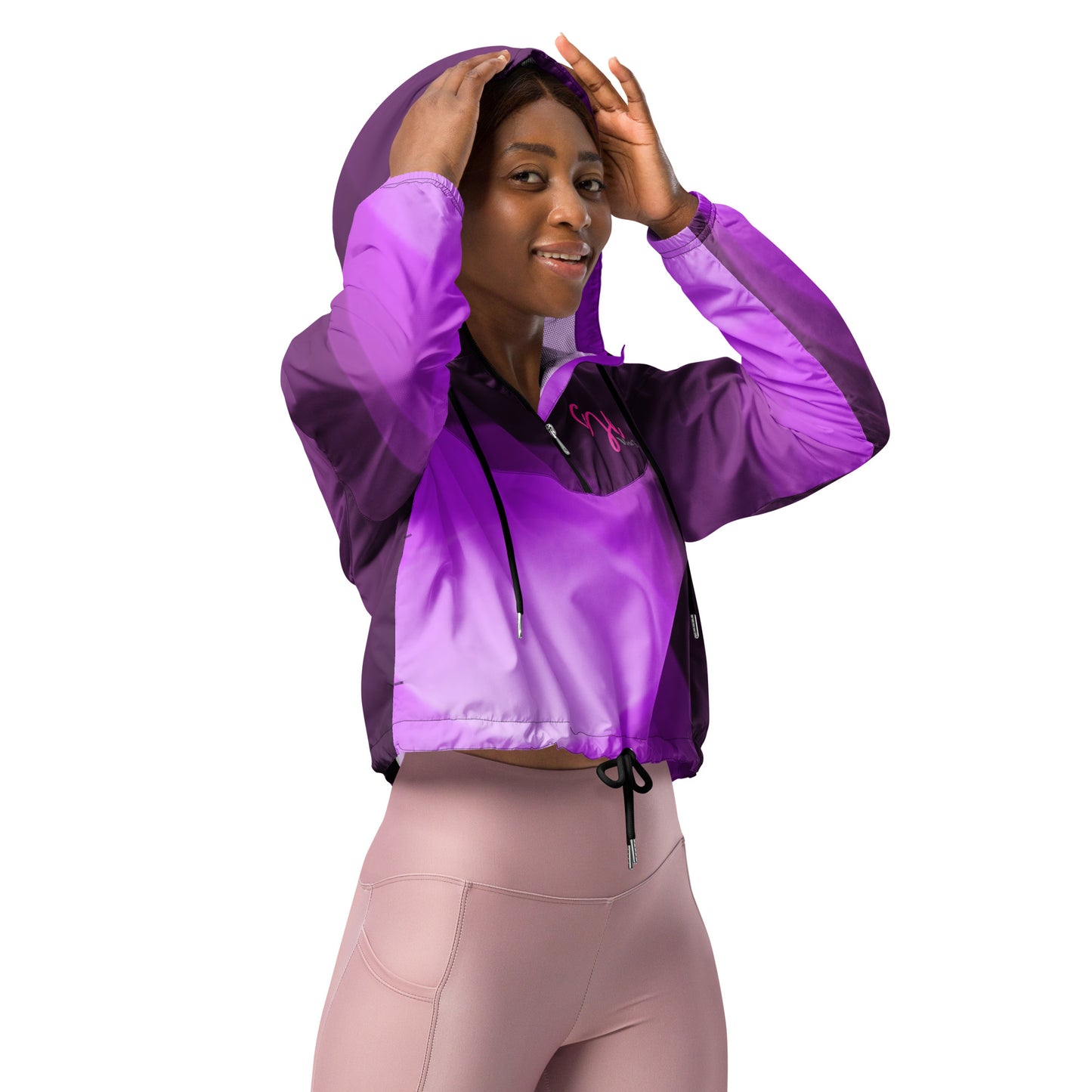 GymWidowz Women’s cropped windbreaker - Shades of Purple