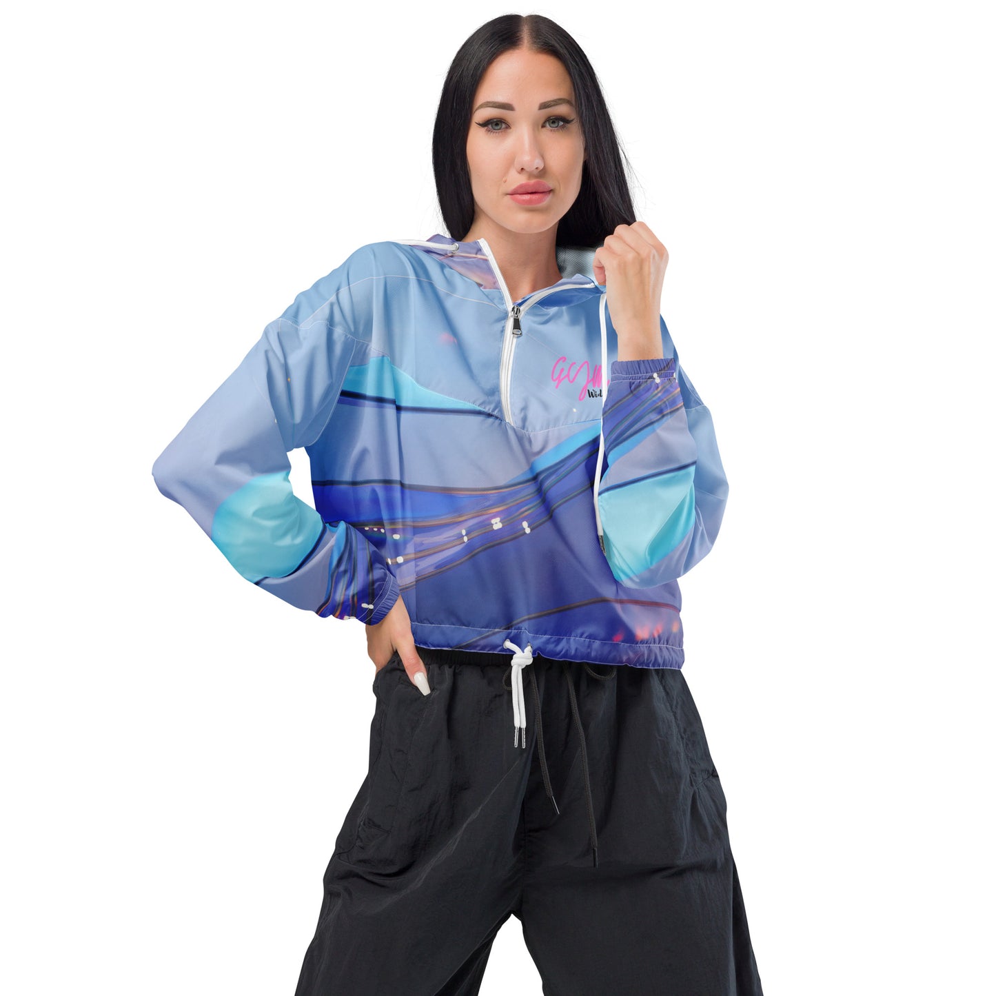 GymWidowz Women’s cropped windbreaker - The Blues