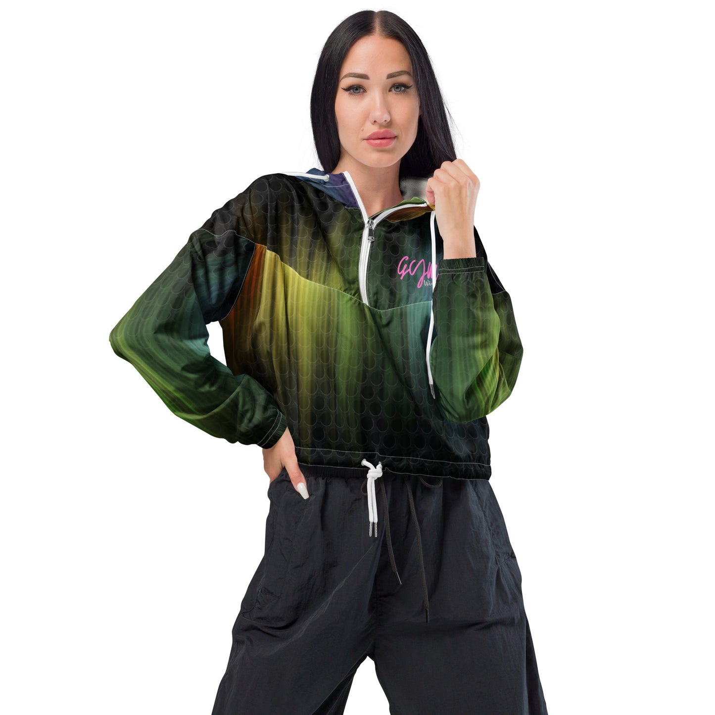 GymWidowz Women’s cropped windbreaker - Psychedelic