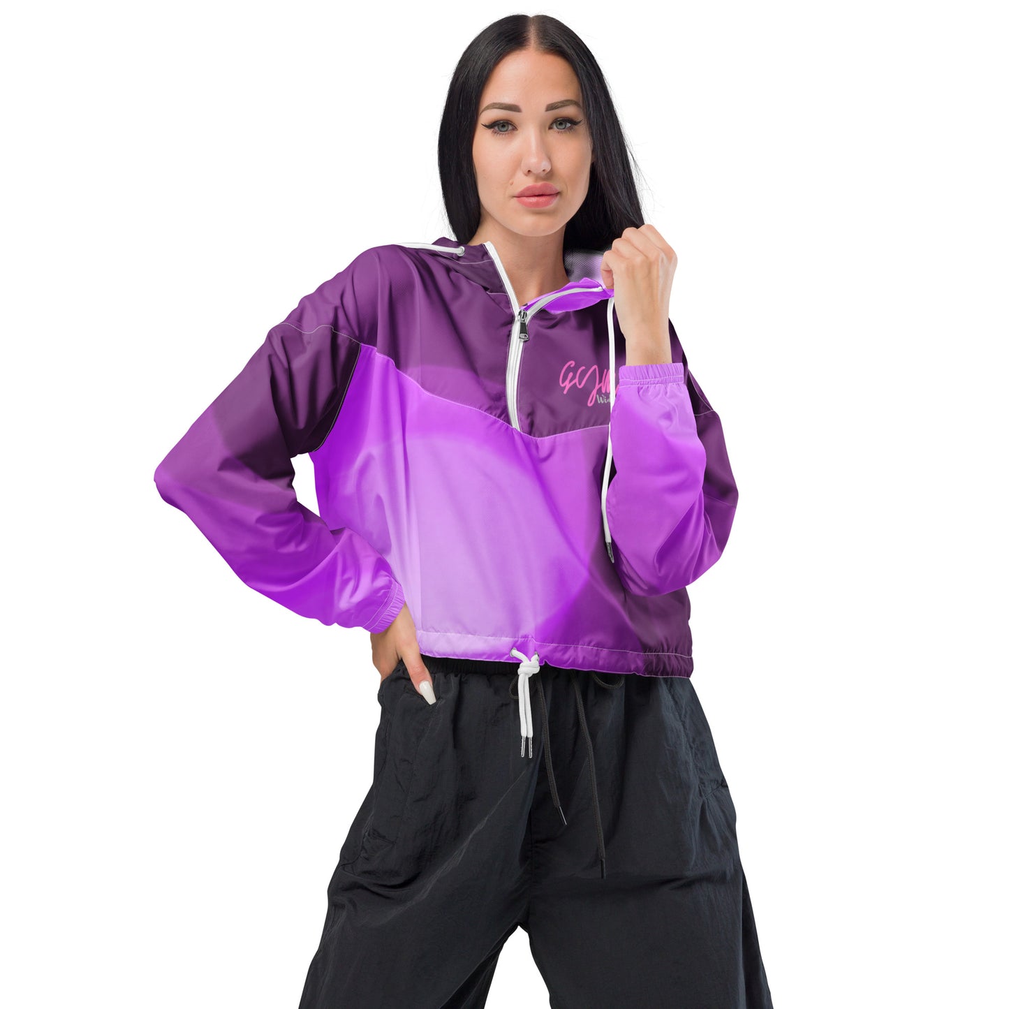 GymWidowz Women’s cropped windbreaker - Shades of Purple