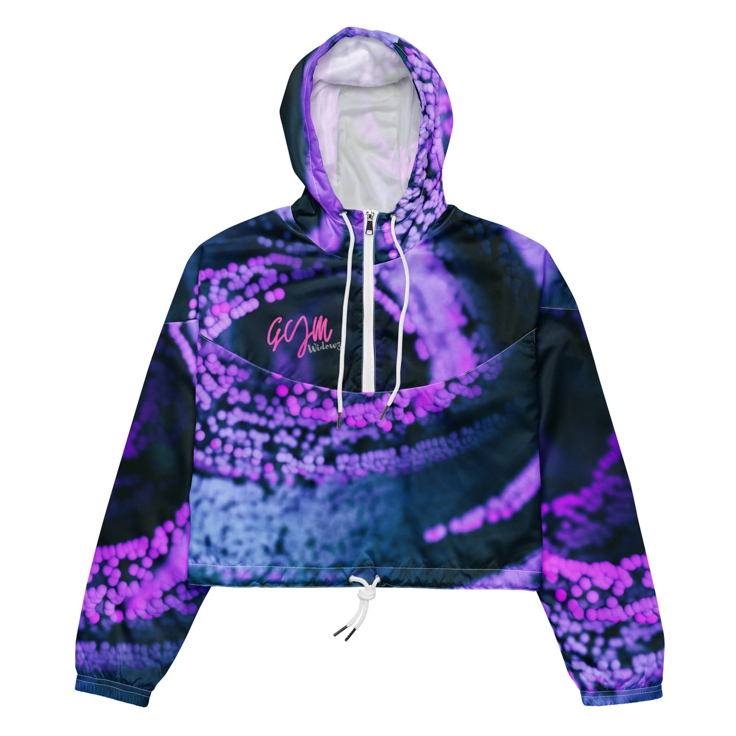 GymWidowz Women’s cropped windbreaker - Purple Swirl