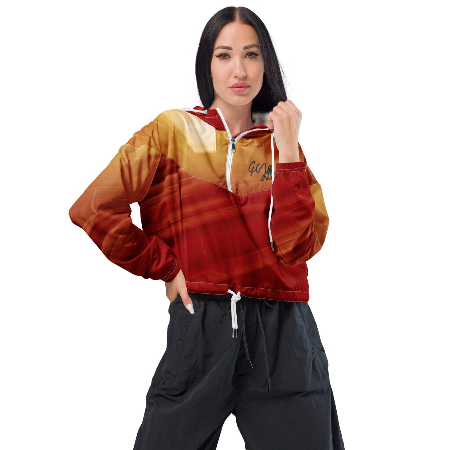 GymWidowz Women’s cropped windbreaker - Sandstorm