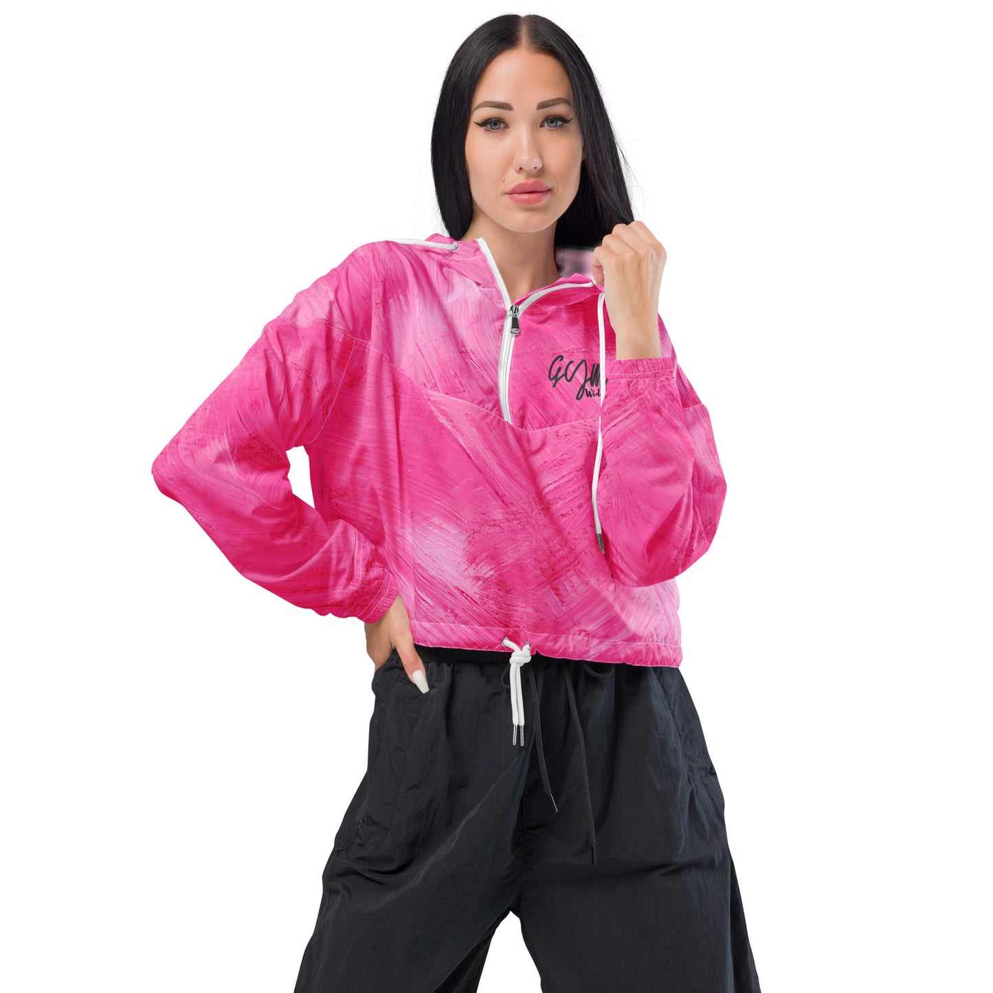 GymWidowz Women’s cropped windbreaker - Painted Pink