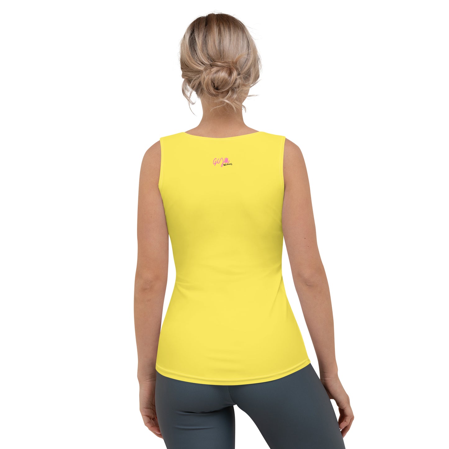 GymWidowz Sublimation Cut & Sew Tank Top - Daisy Yellow